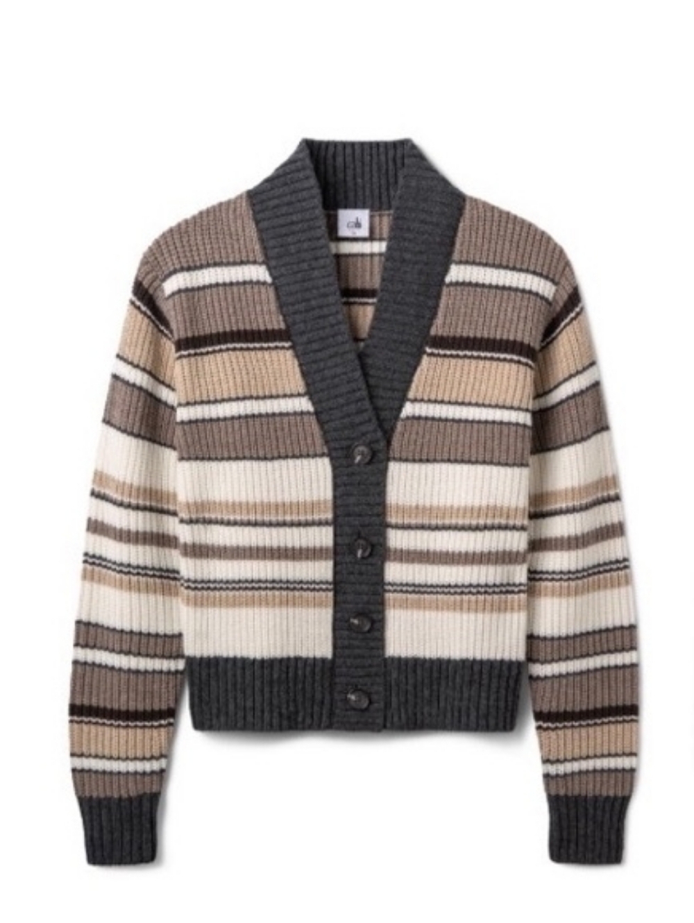 Cabi Style#4860 Cocoa Striped Cardigan Size Large
